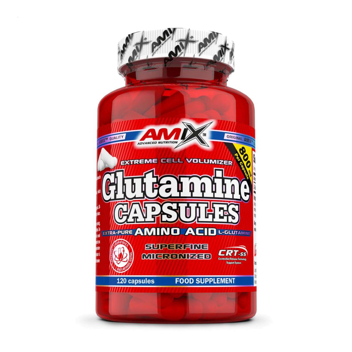 Глютамін Amix Nutrition Glutamine Amino Acid, 800 мг, 120 капсул
